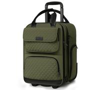 Arcoyard Underseat Carry On Luggage with Wheels, Airline Approved Personal Item Bag, Green, Rolling Laptop Bag With Wheels for Women, Business, Travel, Work
