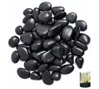ARCPNRT Pebbles, 4-8 cm Black Polished River Stones, 1 kg Polished Black Pebbles, Garden Stones, Large, Decorative Stones Polished, for Landscaping, Home Decoration, Crafts, Art Projects