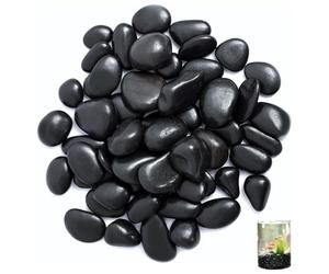 ARCPNRT Pebbles, 4-8 cm Black Polished River Stones, 1 kg Polished Black Pebbles, Garden Stones, Large, Decorative Stones Polished, for Landscaping, Home Decoration, Crafts, Art Projects