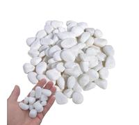 ARCPNRT Pebbles, White Garden Pebbles, Polished White Pebbles, Ornamental Stones, River Stones Plants, for Landscaping, Home Decoration, Crafts, Art Projects 2-4 cm, 1 kg
