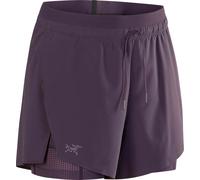 Arc'teryx - Lightweight, breathable trail running shorts - Norvan Short 5 2-In-1 W Moondrop for Women in Nylon - Size 6 US - Burgundy Burgundy 6 US