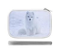Arctic and Fox Snowy Pencil Case Holder Pouch Stationery Pen Bag PU Leather Organizer