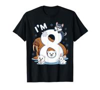 Arctic Animals 8th Birthday Polar Bear Walrus Fox Sea Theme T-Shirt