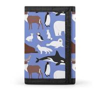 Arctic Animals Cartoon Polar Bear Wallet for Men Trifold Wallets Credit Card Holder Minimalist Front Pocket for Women