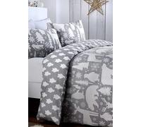 Fusion Christmas - Artic Animals - Christmas Duvet Cover Set - Single Bed Size in Grey