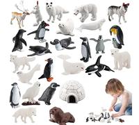Arctic Animals Figurines - Polar Wildlife Models, Marine Animal Figures | Educational Ice Animal Playsets, Realistic Sea Creature Toys, School Project Figurine Collection for kids preschool activities