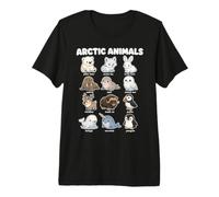 Arctic Animals Polar Bear Fox Seal Cute Zoo Chart Premium T-Shirt