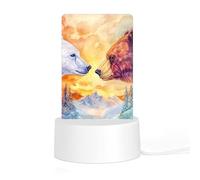 Arctic Bear Brown Bears Trees Cute LED Night Light Acrylic Lamp with Plastic Base for Bedroom Living Room Home Gifts