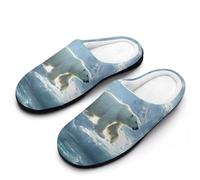 Arctic Bear On The Glacier Women's Slippers Non-Slip Rubber Warm Shoes for Winter Indoor Bedroom