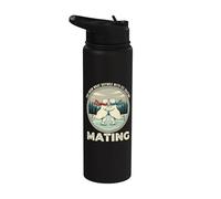Arctic Bears Ice Skating Mating Pun Funny Humor Stainless Steel Insulated Water Bottle