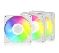 ARCTIC BioniX P14 A-RGB White 3-Pack, 140 mm PWM Fans, Daisy Chain | High static pressure, 400-2500rpm, 16A RGB LEDs, translucent side panel, wireless connection