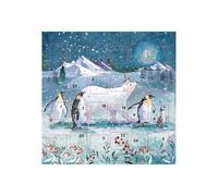 Arctic Christmas Polar Bear and Penguin Ling Advent Calendar Card 159 x 159 mm
