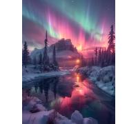 Arctic Diamond Art Kits Adults, Snow Scene Diamond Painting, Crystal Art Kits for Adults, DIY Round Full Drill Embroidery Cross Stitch Canvas Painting Crafts Pictures, Home Wall Decor, 40x50cm K-5172