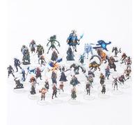 Arctic DND Miniatures Set: 47 Double-Sided Flat Acrylic Figures w/25 Bases&Catalog for Dungeons and Dragons 5E & Pathfinder CR 0-20 Starter Kit 1" Grid TTRPG Accessories Portable DM Gift