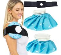 Arctic Flex Ice Bags for Injuries Reusable (2 Pack) - Cold Injury Hot Water Physical Therapy Pain Relief Pouch for Knee, Muscle Aches, Sprain, Bruises, Cramps, Swelling - Compression Strap