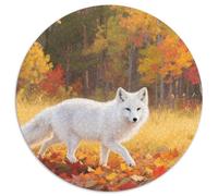 Arctic Fox 1000 Piece Wildlife Round Jigsaw Puzzles What Happens Next Educational Games for Adults And Kids 1000pcs (67.5x67.5cm)