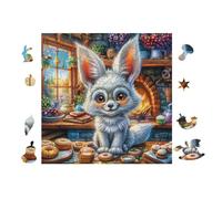 Arctic Fox by The Fireplace 100 Pieces Set Classic Jigsaw Puzzle Couple Puzzle Partners Mind Relaxation Wall Decor Easter New Year Recycled Cardboard Material 28x28cm