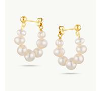 Arctic Fox & Co. Women's Laguna Pearls Links Hooped Earrings in Gold | Size: Medium Arctic Fox & Co. Gold Medium