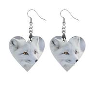 Arctic Fox Cute Artistic Wooden Earrings Pendant Vintage Earring Hooks Trendy Vacation Dangle Boho Eardrop Love