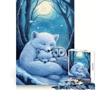 Arctic Fox Family for Adults 1000 Piece Jigsaw Puzzle Indoor Fun Smooth Thick Family Activity Birthday Art Gift (38x26cm)