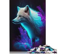 Arctic Fox Glow 500 Piece Jigsaw Puzzle 500 Piece Jigsaw Puzzles for Adults & Families- Wooden Jigsaw Puzzles for Adults Kids Gifts 500pcs (52x38cm)