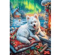 Arctic Fox in Cozy Cottage 1000 Piece Jigsaw Puzzle for All Ages Valentines Day Gift Couple Activity Smooth Edges Home Decor Bonding Experience 1000 PCS