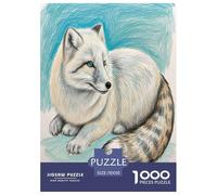 Arctic Fox Jigsaw Puzzle for Adults 1000 Pieces Fun Animal Challenging Games Puzzle Educational 100% Recycled Cardboard 70x50cm/1000pcs