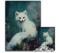 Arctic Fox Painting Puzzles for 1000 Piece Wooden Puzzles for Teenager Families Perfect DIY Decor BrainTeasing Challenge 1000 PCS(75x50cm)