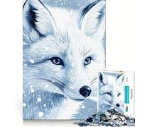 Arctic Fox Portrait 1000 Piece Jigsaw Puzzle for Adults Creative Fun Sharp Color Fun Challenge Birthday Art Gift (50x75cm)