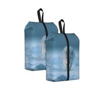 Arctic Fox Printed Travel Shoe Storage Bag Waterproof Jacquard Fabric is Lightweight, with Strong Handle and Central Zipper.