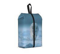 Arctic Fox Printed Travel Shoe Storage Bag Waterproof Jacquard Fabric is Lightweight, with Strong Handle and Central Zipper.