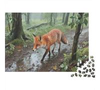 Arctic Fox Puzzles 1000 Piece Rain Decoration Puzzle for Adults And Kids Gift High Difficulty Game Challenging Puzzles 1000pcs (75x50cm)