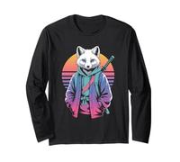 Arctic Fox Samurai Sunset Streetwear Animals Long Sleeve T-Shirt