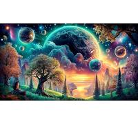 Arctic-Fox-Under-Aurora 1000Pc Jigsaw Puzzles Old Kids Birthday Presents 100% Recycled Cardboard 38x52cm/1000pcs