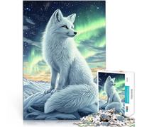 Arctic Fox Under Aurora Borealisteenager Jigsaw Puzzles 2000 Pieces Quiz game is ideal as a gift for the whole family 70x100cm