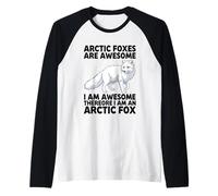 Arctic Foxes are Awesome I Am Awesome I Am an Arctic Fox Raglan Baseball Tee