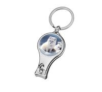Arctic Foxes in The Snows Nail Clippers Sharp Sturdy Fingernail Cutters with Bottle Opener Keychain