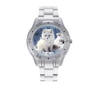 Arctic Foxes in The Snows Quartz Wrist Watch Stainless Steel Watches for Men Women Easy to Read