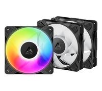ARCTIC P12 Pro A-RGB - 3 Pack - Powerful Premium Fan, 120 mm PWM Fan with Y-Cable Splitter, 600-3000 rpm, 0 rpm <5% PWM, 5V Digital RGB, Fluid Dynamic Bearing, 4-Pin - Black