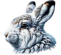 Arctic Hare Vinyl Sticker Decal, Covers Marks, Weatherproof & Multipurpose: Car, Wall, Glass, Window, Plastic, Toilet, Shower, Bath and More, 30cm Tall Arctic Animal Graphic (Hare, 300mm)