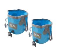 Arctic Hayes Foldable Bucket 20L with Tap, Space Saving Design for Home and Outdoors - Pack of 2 Buckets