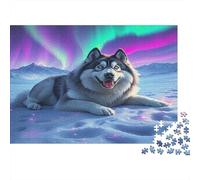 Arctic Husky Lying Jigsaw Puzzles for Adults Animal Puzzles 1000 Piece Brain Challenge Home Decoration Gifts 38x26cm/1000pcs