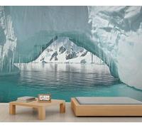 Arctic Ice Cave Wall Murals Arctic Cone Glacier Mural Wallpaper Ice and Snow World Mural Large Iceberg Landscape Wallpaper for Bedroom Living Room 365 x 254 cm