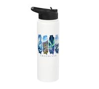 Arctic Icebergs and Lights Vacation Greenland Stainless Steel Insulated Water Bottle