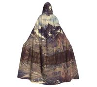 Arctic Landscape Alaska Mountains Scenery Print Hooded Cloak Cape Costume Robe