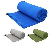 Arctic Lemmings Fleece Sleeping Bag Liner, 75" Long Zipper Microfiber Fleece Travel Single Sleeping Bag Camping Blanket, Indoor Outdoor Blanket for Adults & Children (Blue)