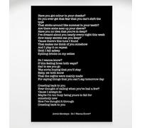 Arctic Monkeys - Do I Wanna Know? - Typewriter Style Black & White Print