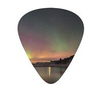 Arctic Night Aurora Borealis Guitar Picks with Organizer Storage Box Guitar Plectrums 12PCS 3 Thickness Thin Medium Heavy 0.46 0.71 0.96mm Guitar Picks For Acoustic Electric or Bass Guitars