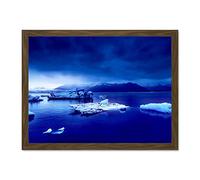 Arctic Ocean Ice Icebergs Large Framed Art Print Poster Wall Decor 18x24 inch