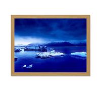 Arctic Ocean Ice Icebergs Large Framed Art Print Poster Wall Decor 18x24 inch
